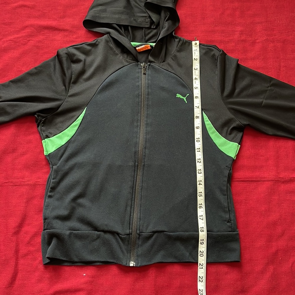 Puma Sz M Mesh Hoodie Green & Black Jacket - Picture 14 of 14